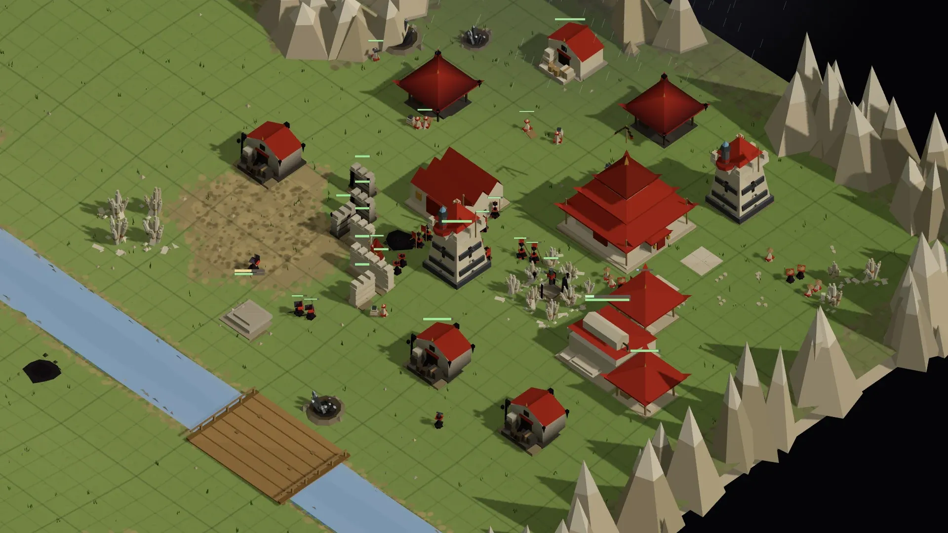 A river-side base with bridge